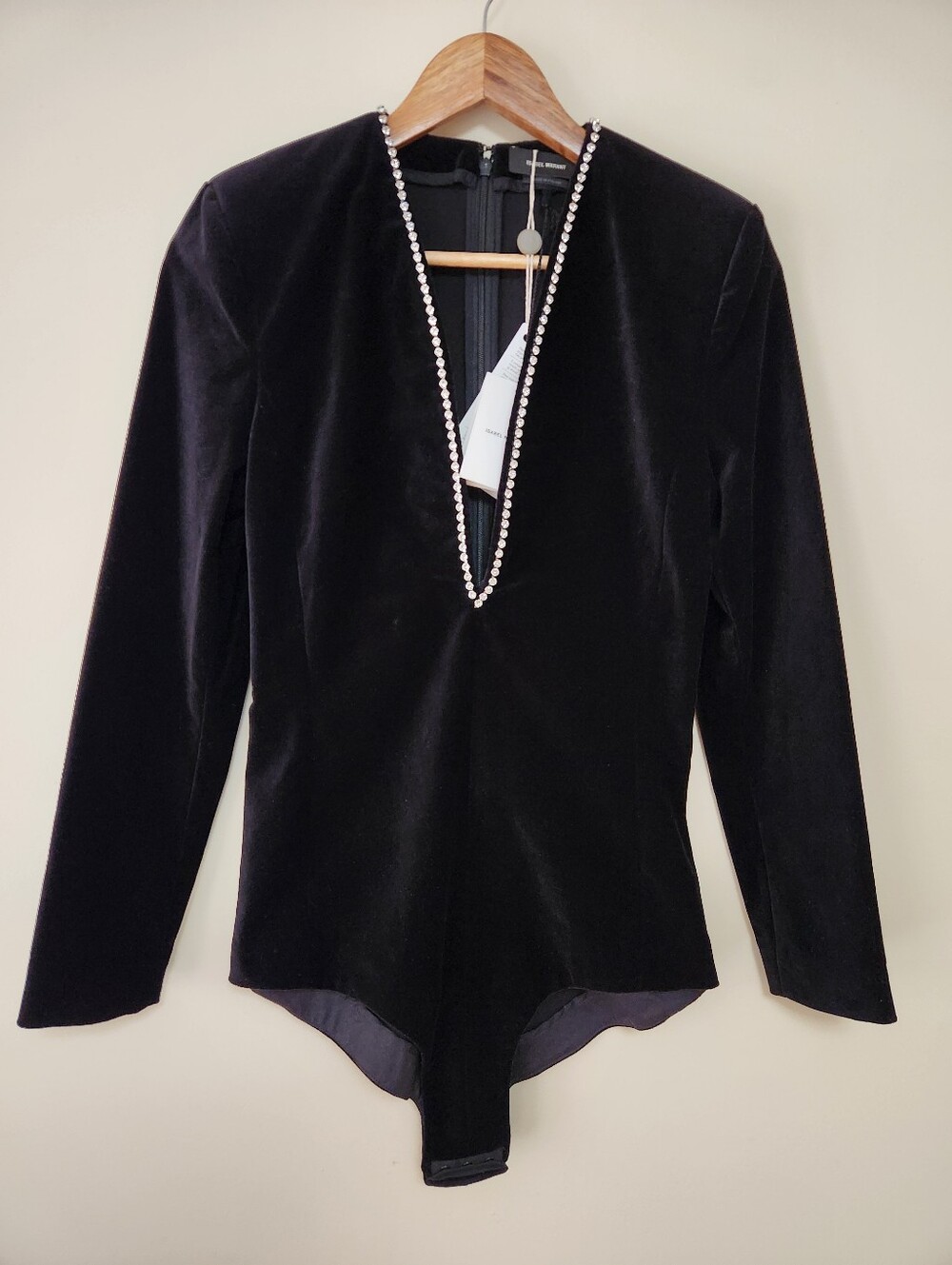 NWT Isabel Marant Qabea Crystal Embellished Bodysuit - T1 (US S / 4)